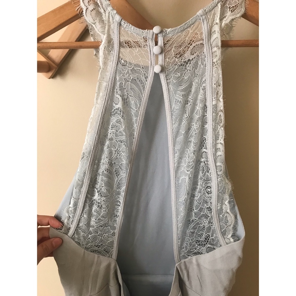 NWT pale blue gown with lace back, size 40
